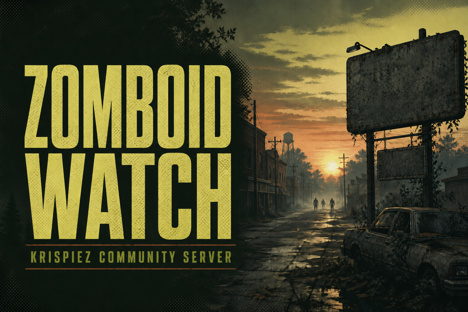 Zomboid Watch — Krispiez Community Server at sunset in Knox Country